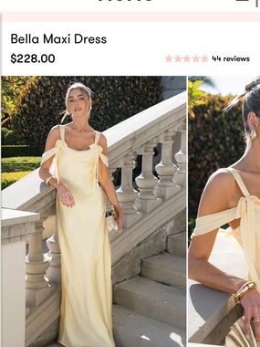 Show Me Your MuMu Bella Maxi Dress — Pale Yellow Satin - Bridesmaid Dress